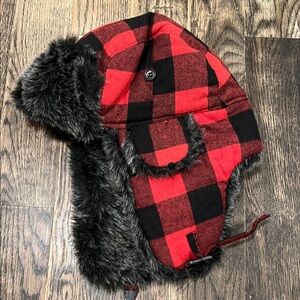 Kids Buffalo Check Trapper Hat!